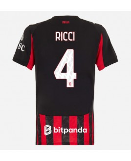 Günstige AC Milan Samuele Ricci #4 Heimtrikot Damen 2025-26 Kurzarm
